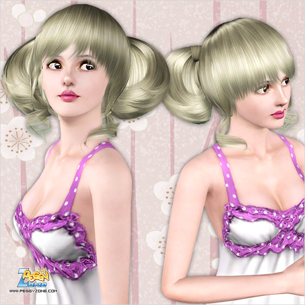 Wrap double side ponytail with curls ID 657 by Peggy Zone for Sims 3