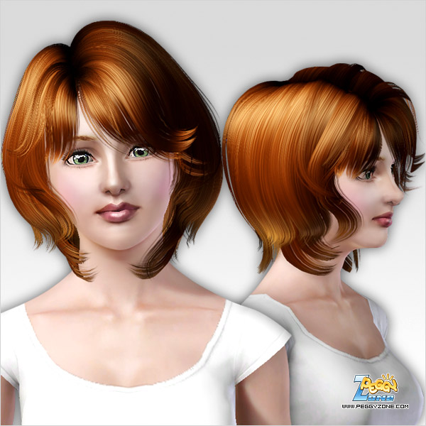 Looped bob haistyle with bangs hairstyle ID 86 by Peggy Zone for Sims 3