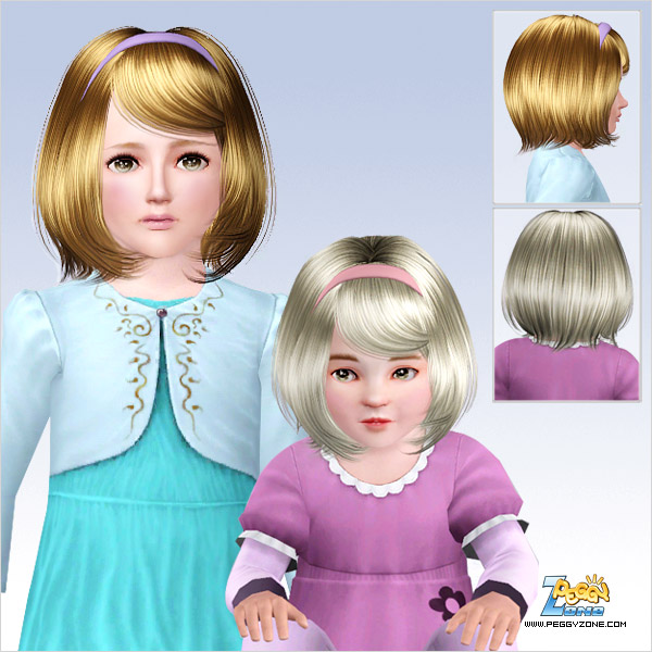 Bob with hadband ID 702 by Peggy Zone for Sims 3