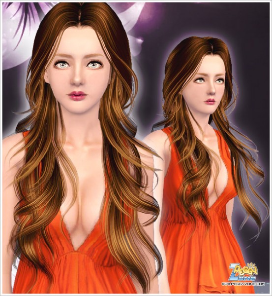 Glamorous long wavy hairstyle ID 000070 by Peggy Zone for Sims 3