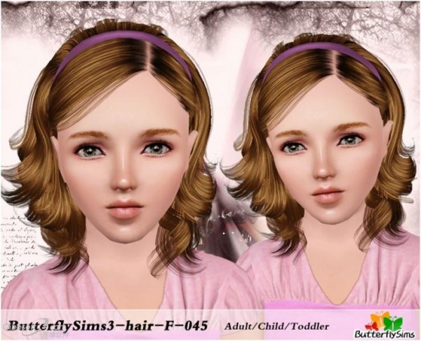 Deep wave hairstyle   Hair 45 by Butterfly for Sims 3
