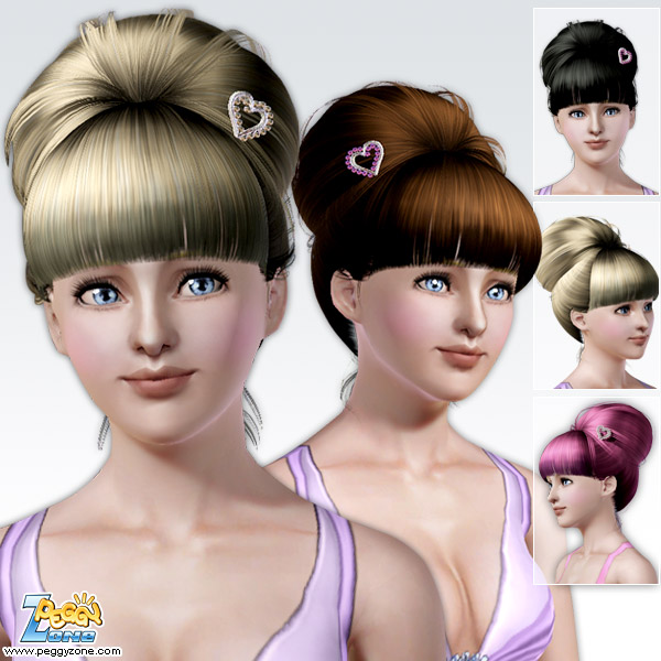 Love top knot hairstyle ID 18 by Peggy Zone for Sims 3