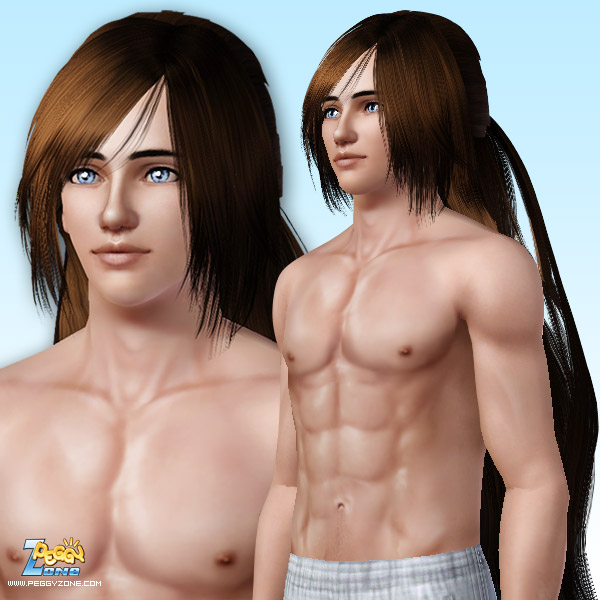 Super long tail with voluminous bangs ID 61 by Peggy Zone for Sims 3
