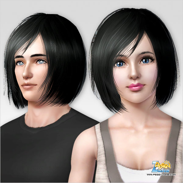 Modern bob with bangs hairstyle ID 118 by Peggy Zone for Sims 3