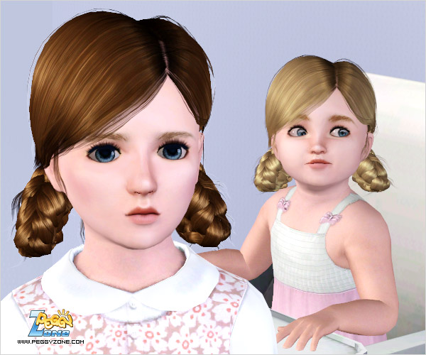Double braided cignon ID 384 by Peggy Zone for Sims 3