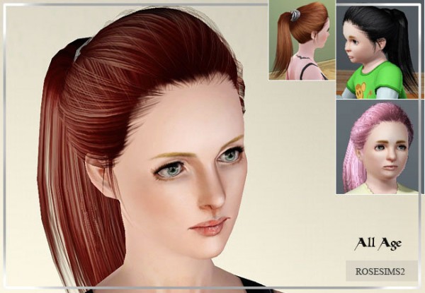 Simple ponytail by Rose Sims for Sims 3