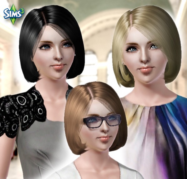 Bob the tips hairstyle    Hair 20 by Raonjena for Sims 3