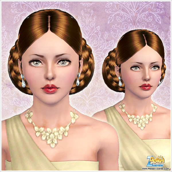 Braided circle bun ID 823 by Peggy Zone for Sims 3