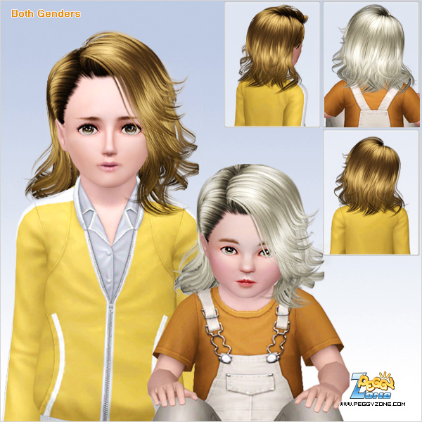Asymmetrical hairstyle ID 585 by Peggy Zone for Sims 3
