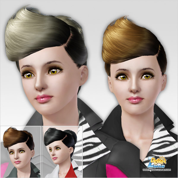 Fashion chignon ID 326 by Peggy Zone for Sims 3