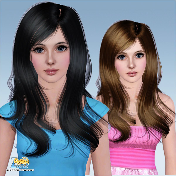 Light wavy hair ID 442 by Peggy Zone for Sims 3
