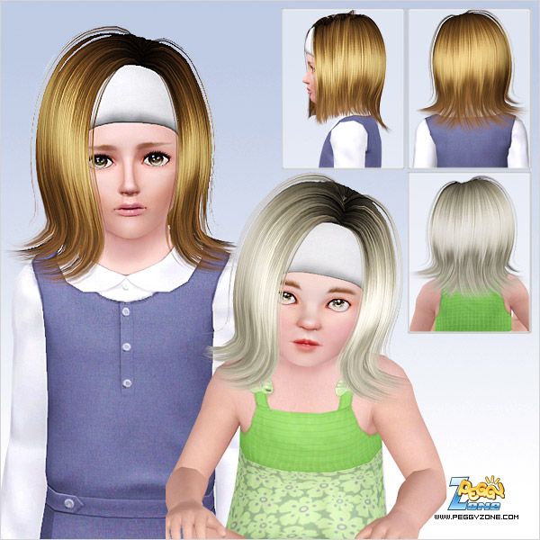 Hairstyle with scarf ID 622 by Peggy Zone for Sims 3