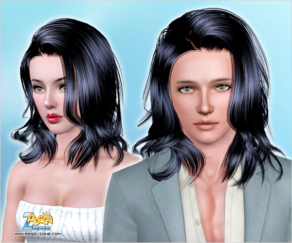 Warm complementary shades hairstyle ID 704 by Peggy Zone for Sims 3