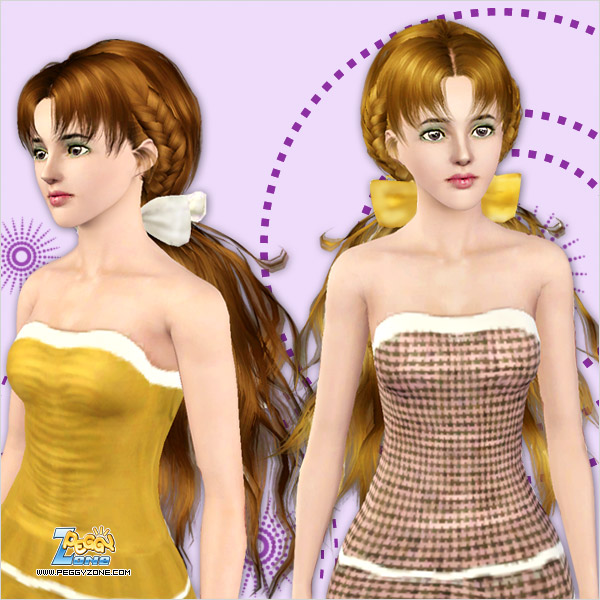 Braided dimensional hairstyle ID 755 by Peggy Zone for Sims 3
