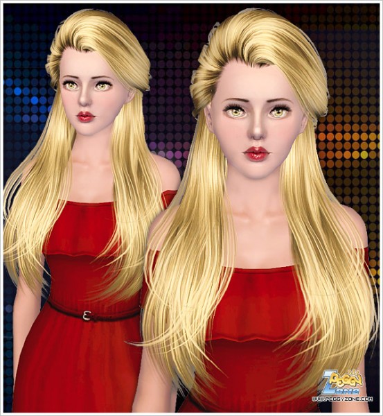 Half Updo hairstyle ID 000072 by Peggy Zone for Sims 3