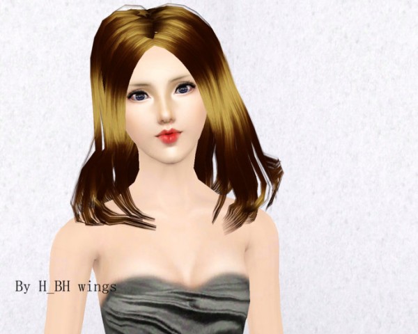 Layered medium hairstyle by Wings for Sims 3