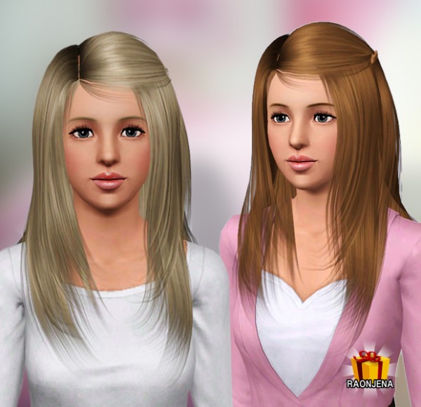 Straight hairstyle   Hair 02 by Raonjena for Sims 3