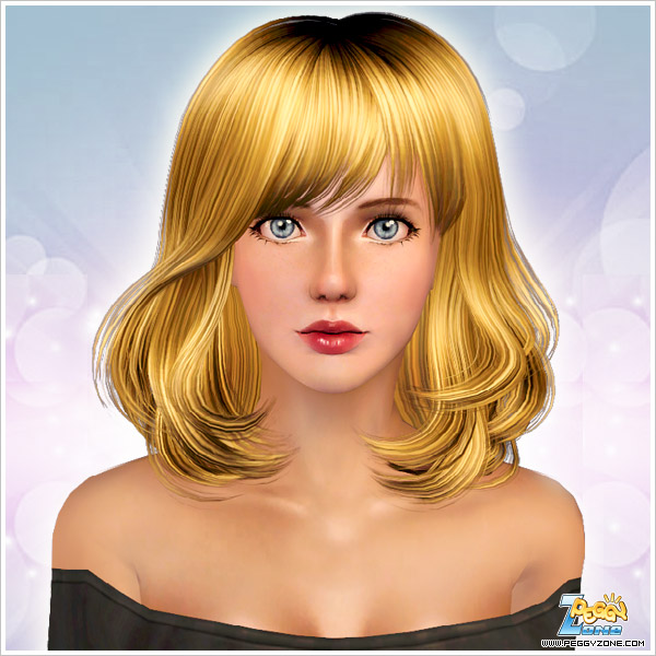 Short wavy bob haircut ID 000049 by Peggy Zone for Sims 3