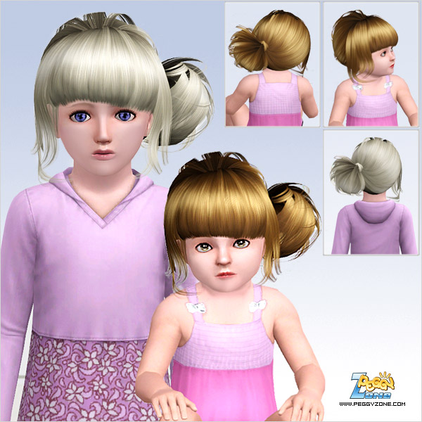 Bun in the left side hairstyle ID 859 by Peggy Zone for Sims 3