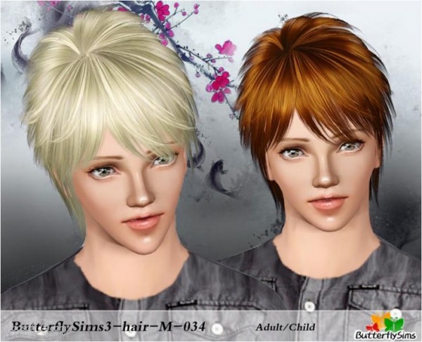 Modern Tomboy haircut  Hair 34 by Butterfly for Sims 3