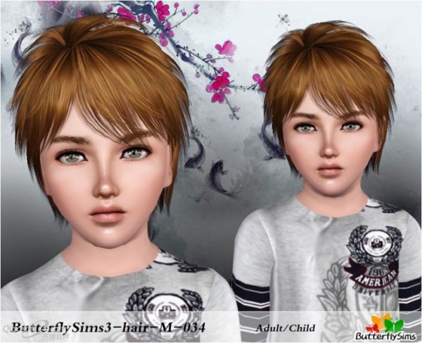 Modern Tomboy haircut  Hair 34 by Butterfly for Sims 3