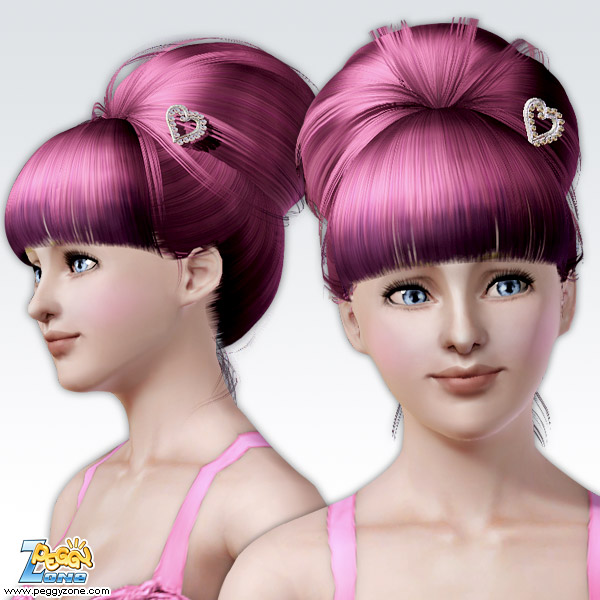 Love top knot hairstyle ID 18 by Peggy Zone for Sims 3