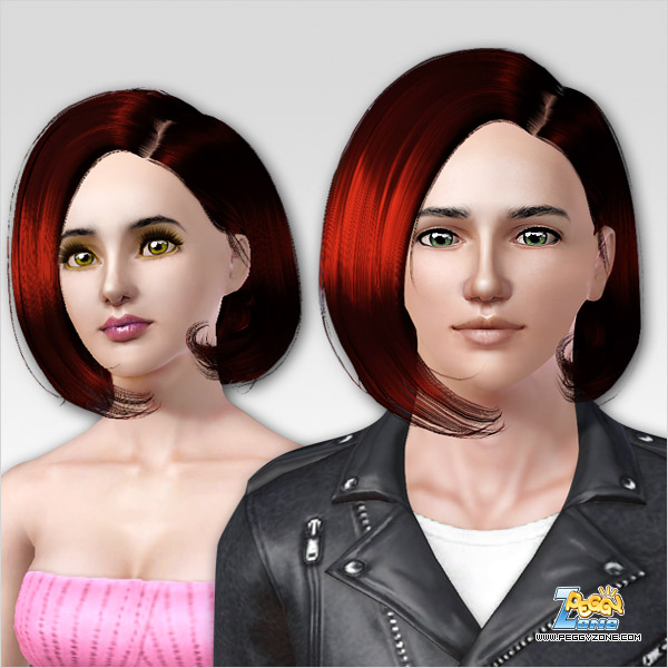 Classic bob caught by ear haircut ID 87 by Peggy Zone for Sims 3