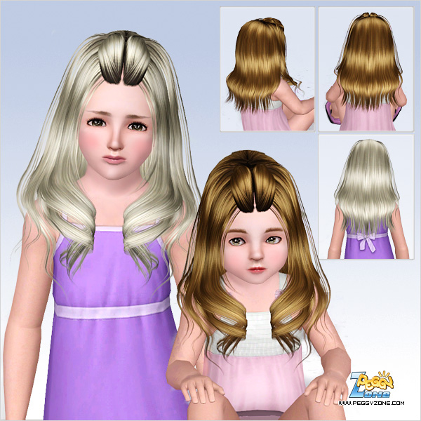 Hairstyle with twisted fringe ID 593 by Peggy Zone for Sims 3