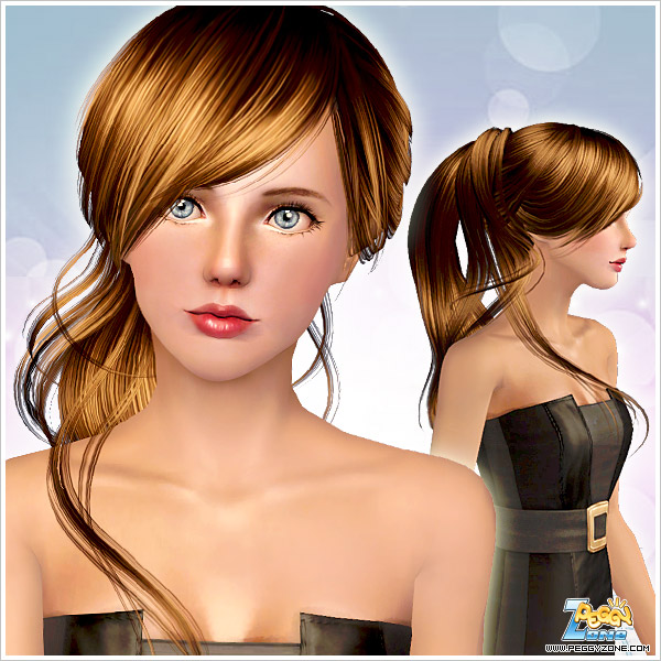 high ponytail with side bangs hair sims 4 cc