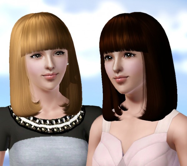 Below chin lenght bob with bangs   Hair 24 by Raonjena for Sims 3