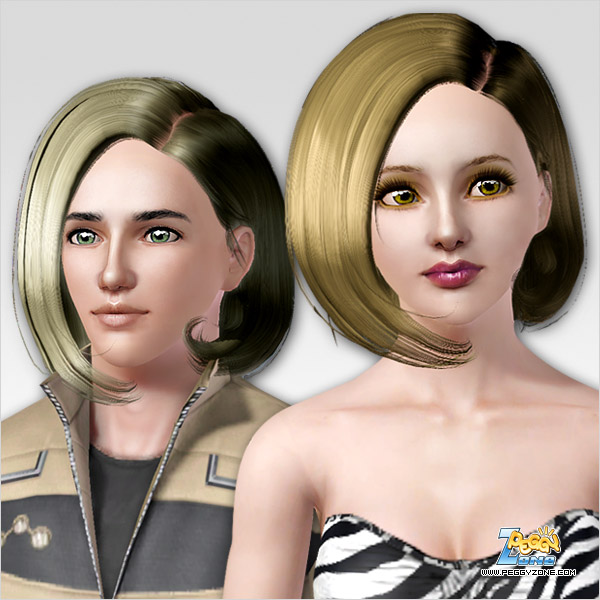 Classic bob caught by ear haircut ID 87 by Peggy Zone for Sims 3
