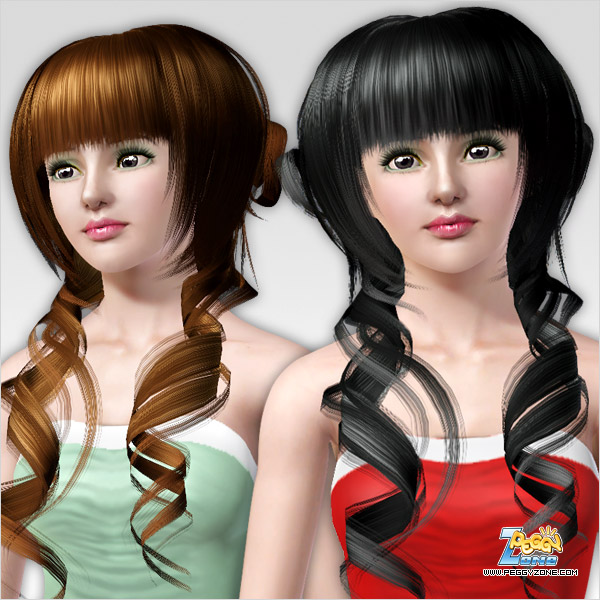 Curly long hair ID 566 by Peggy Zone for Sims 3