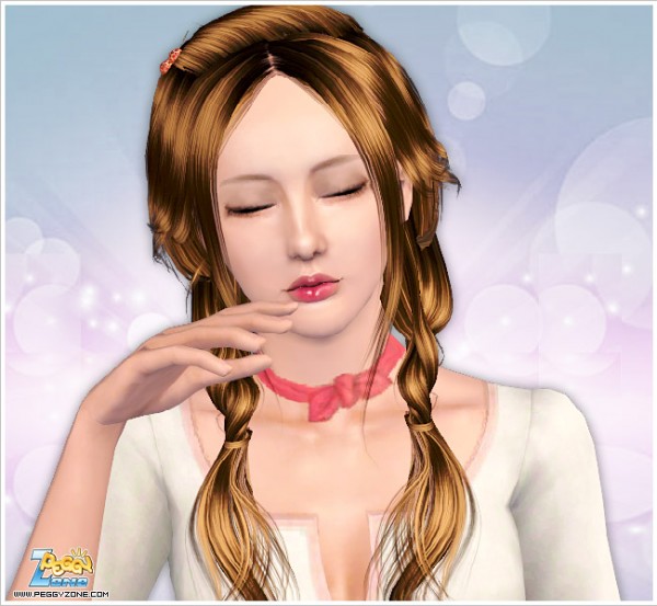 Two rumpled braid ID 000074 by Peggy Zone for Sims 3
