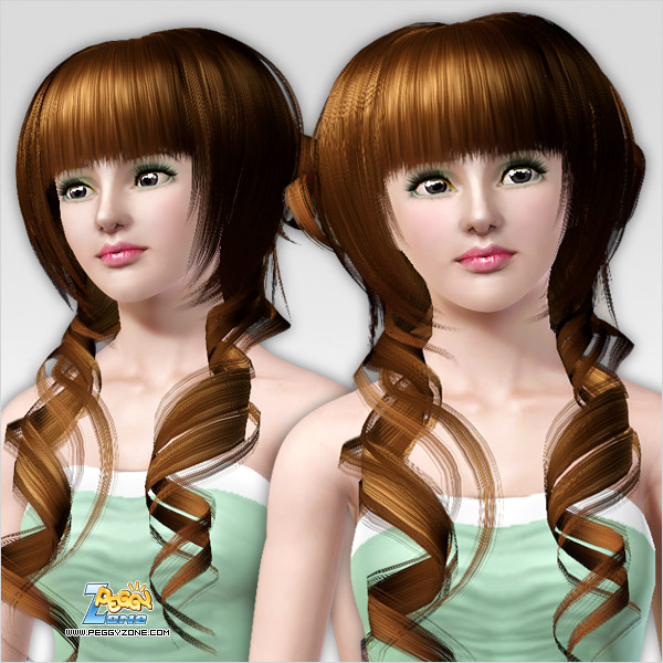 Curly long hair ID 566 by Peggy Zone for Sims 3