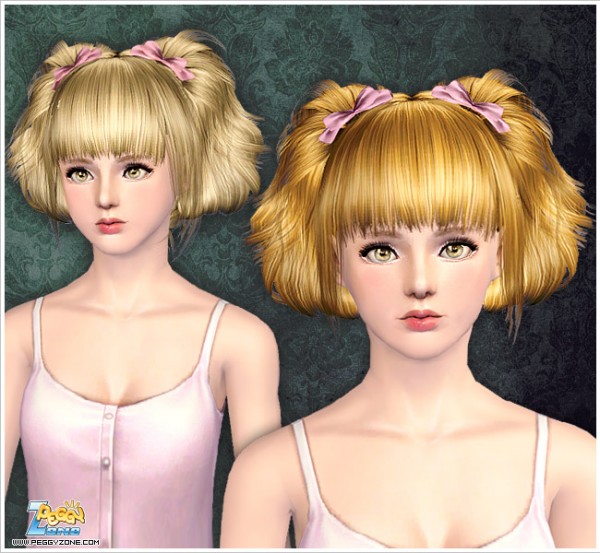 Fancy schmancy bow hair ID 890 by Peggy Zone for Sims 3