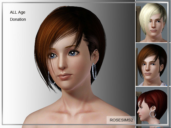 Sort side swept hair D 02 by Rose for Sims 3