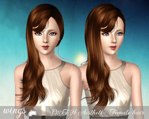 Side swept bangs hairstyle - O10TH Aestheticism by Wings - Sims 3 Hairs