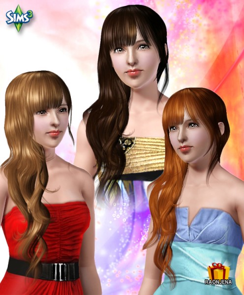 Side long with bangs hairstyle   Hair 26 by Raonjena for Sims 3