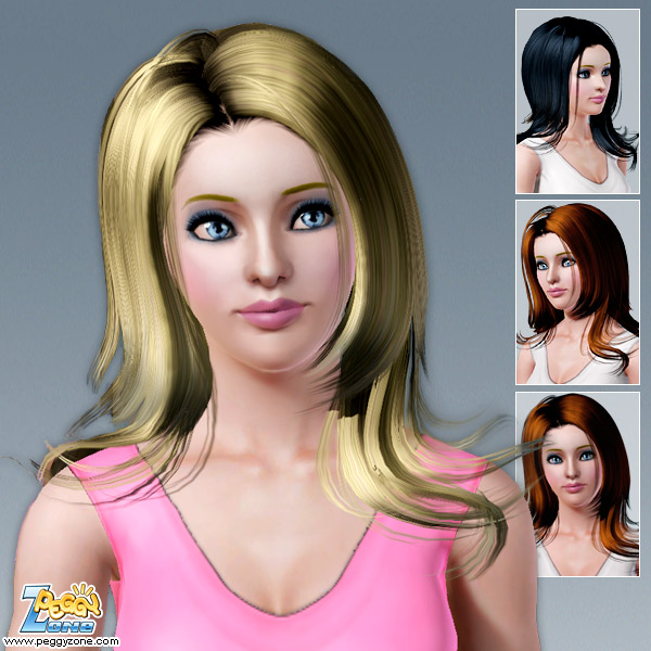 Long with jagged edges hairstyle ID 20 by Peggy Zone for Sims 3