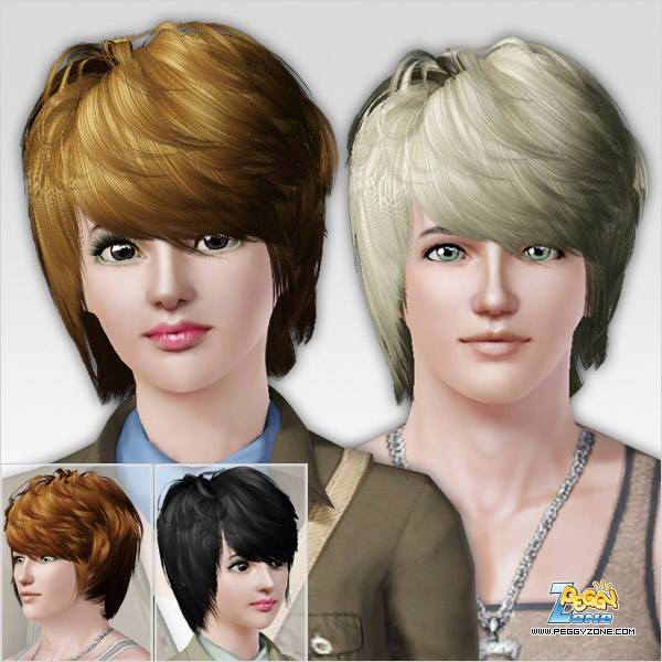 Dimensional bangs haircut ID 214 by Peggy Zone - Sims 3 Hair