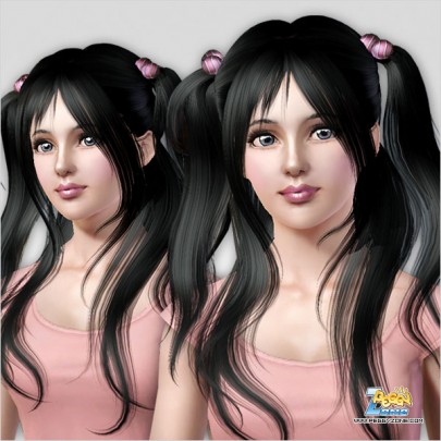 Small double pigtails with hair clips hairstyle ID 98 by Peggy Zone ...