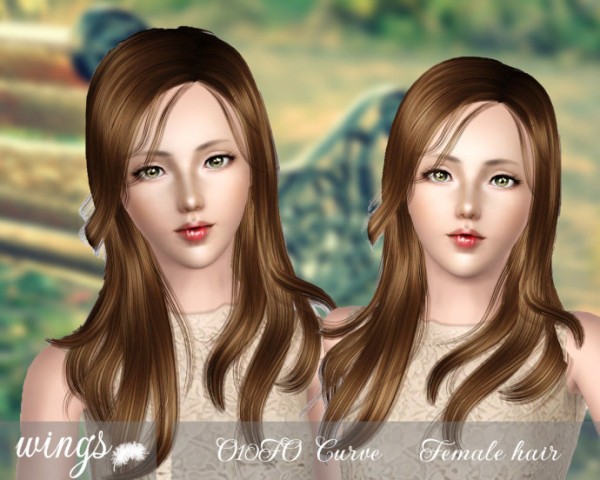 Smooth and wavy hairstyle   O10FO Curve by Wings for Sims 3