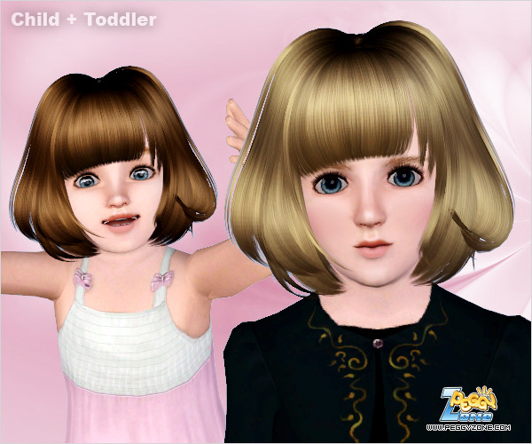 Bob the tipswith bangs  hairstyle ID 409 by Peggy Zone for Sims 3