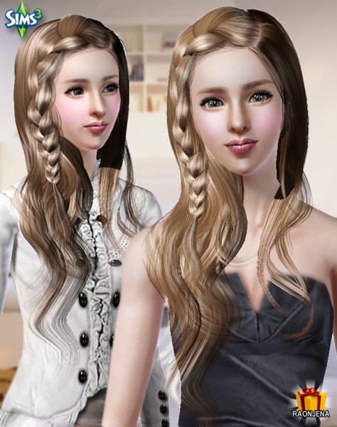 Side braid bangs hairstyle   hair 28 by Raonjena for Sims 3
