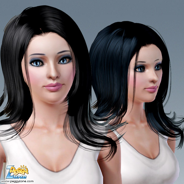 Long with jagged edges hairstyle ID 20 by Peggy Zone for Sims 3