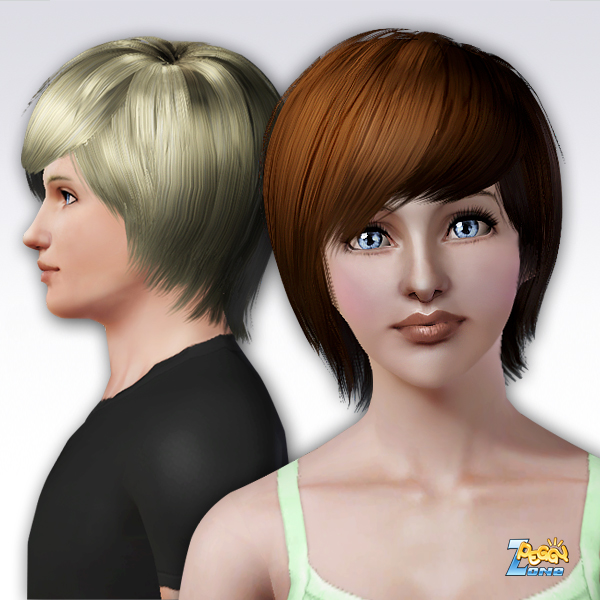 Straight, short and shiny haicut ID 57 by Peggy Zone for Sims 3
