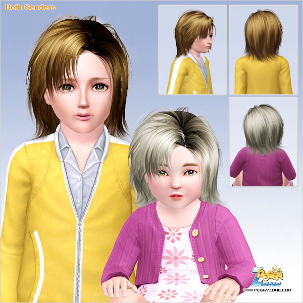 Spectacular short hairstyle ID 618 by Peggy Zone for Sims 3