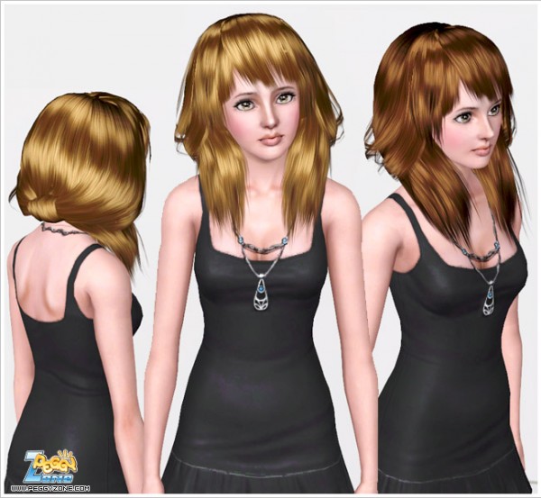 Fringed modern hairstyle ID 897 by Peggy Zone for Sims 3