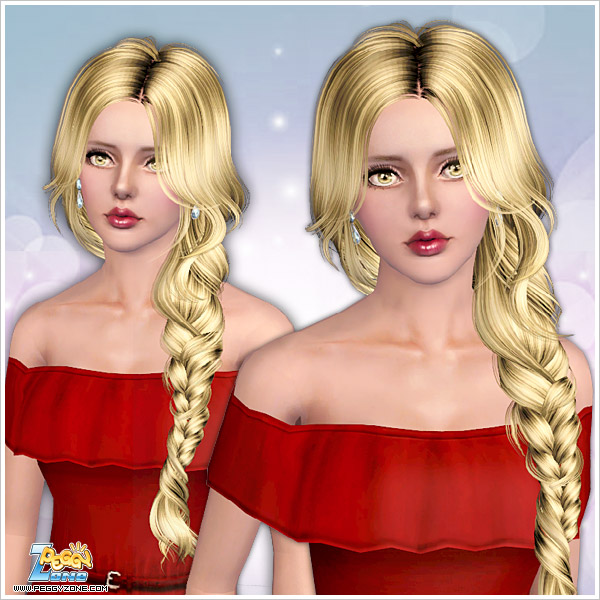 Right side braid hairstyle ID 000053 by Peggy Zone for Sims 3