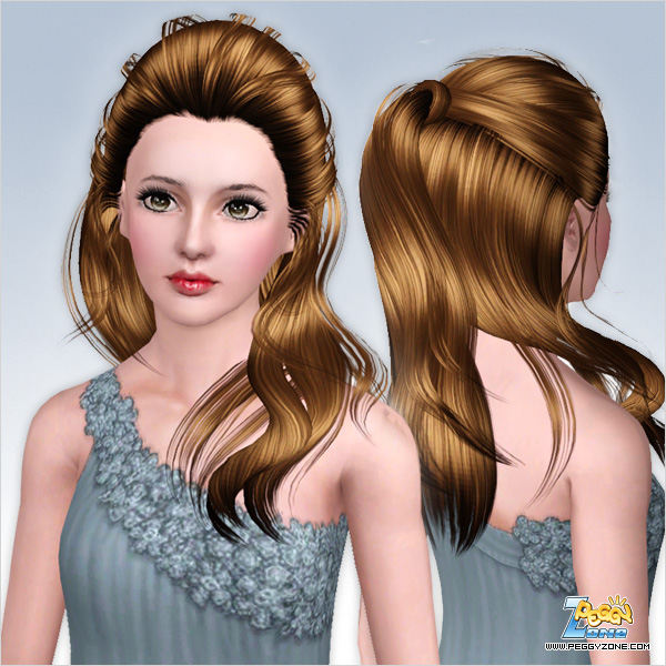 Half up half down hairstyle ID 000031 by Peggy Zone for Sims 3